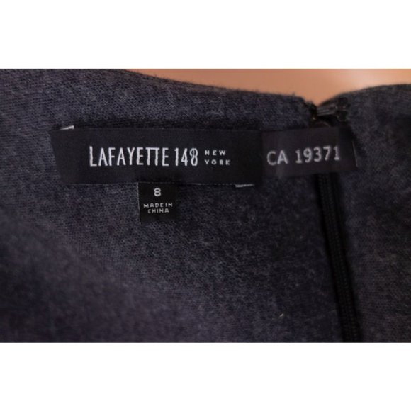 LAFAYETTE 148 8 Gray Stretch Wool Sheath Dress - Picture 6 of 7